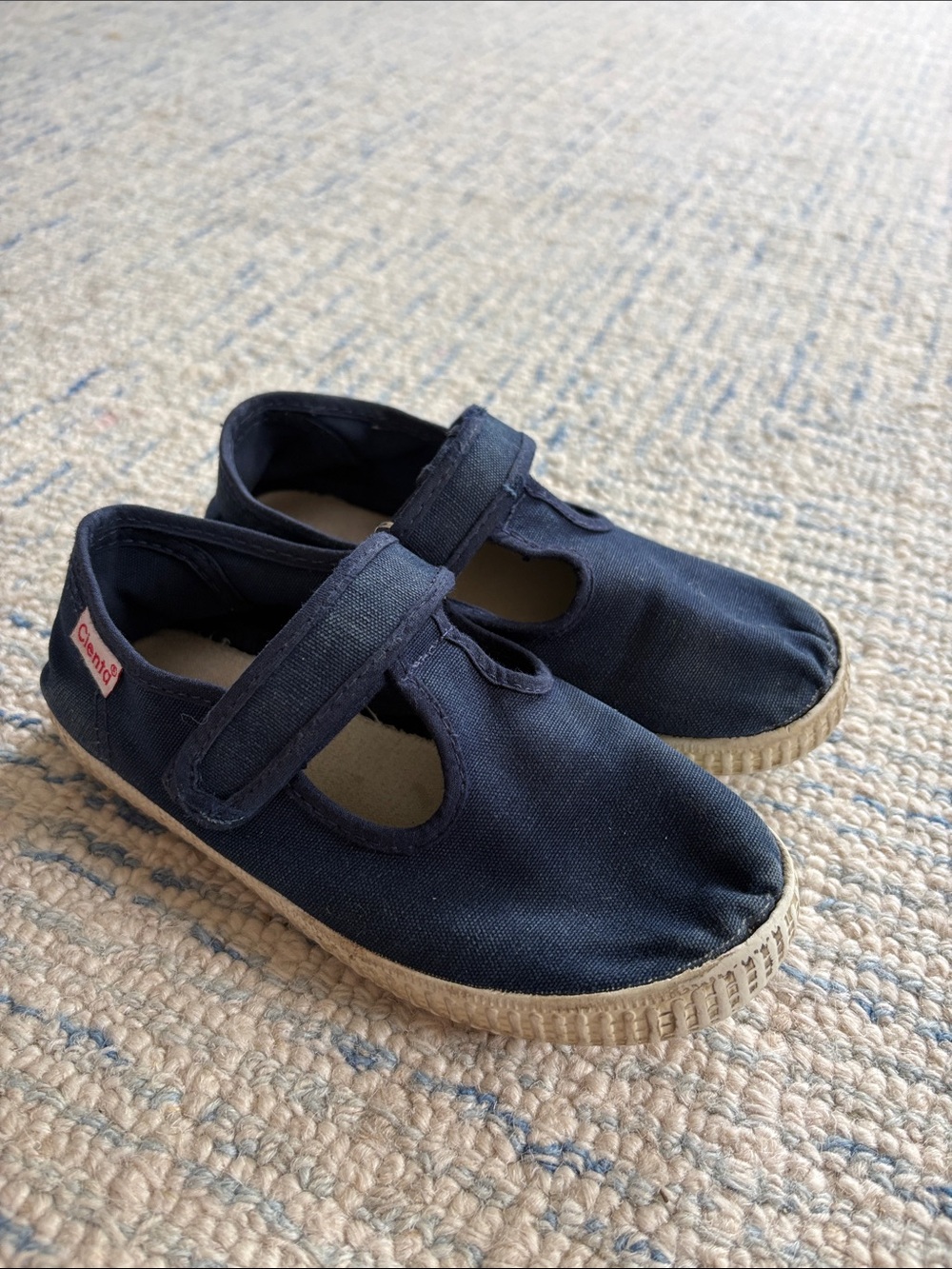 Cienta Navy Canvas Mary Jane Sneakers for Kids